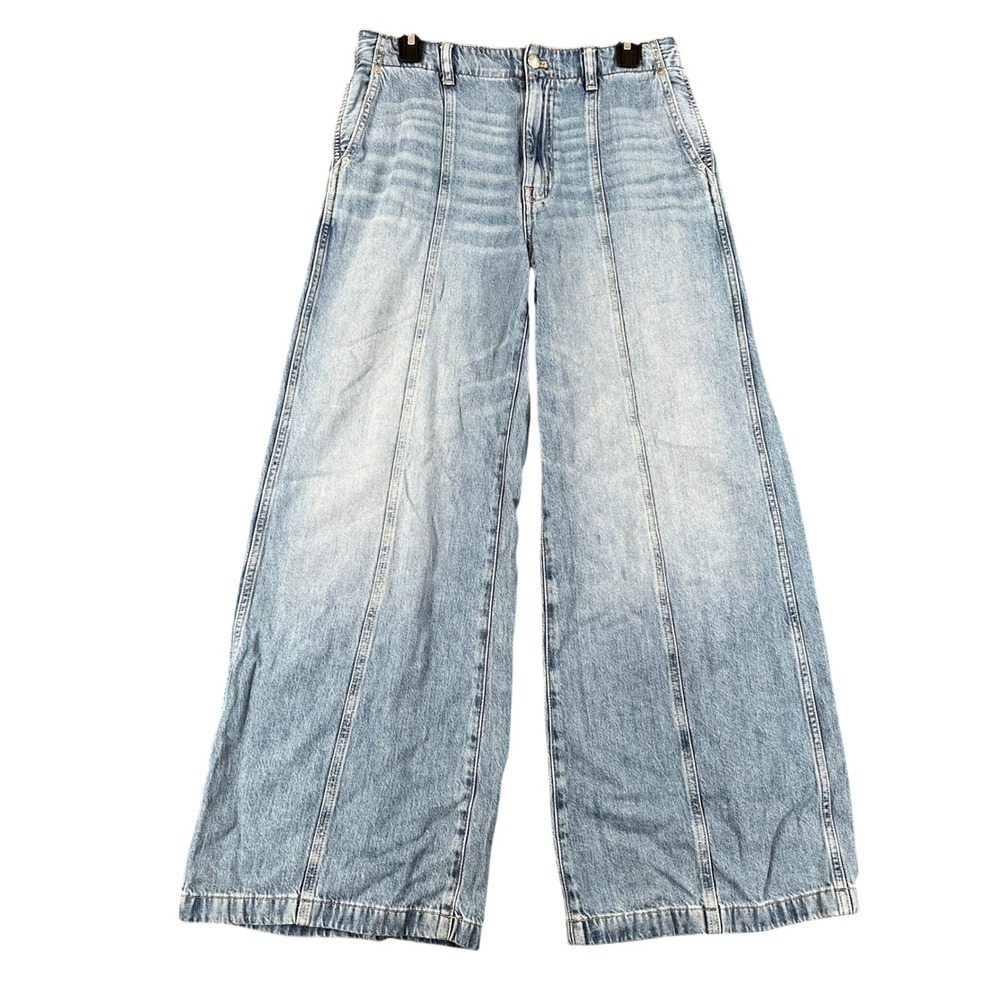 Madewell Wide Sweep Trouser Jeans Womens 27 Baggy Leg Light Wash Denim